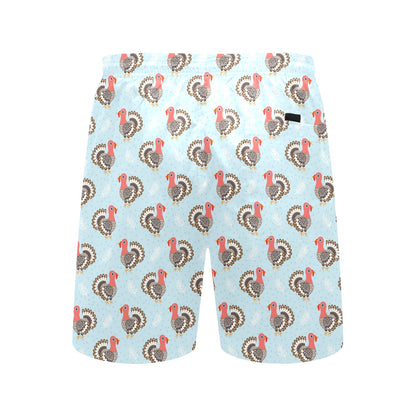 Turkey Print Design LKS403 Men's Swim Trunks Beach Shorts