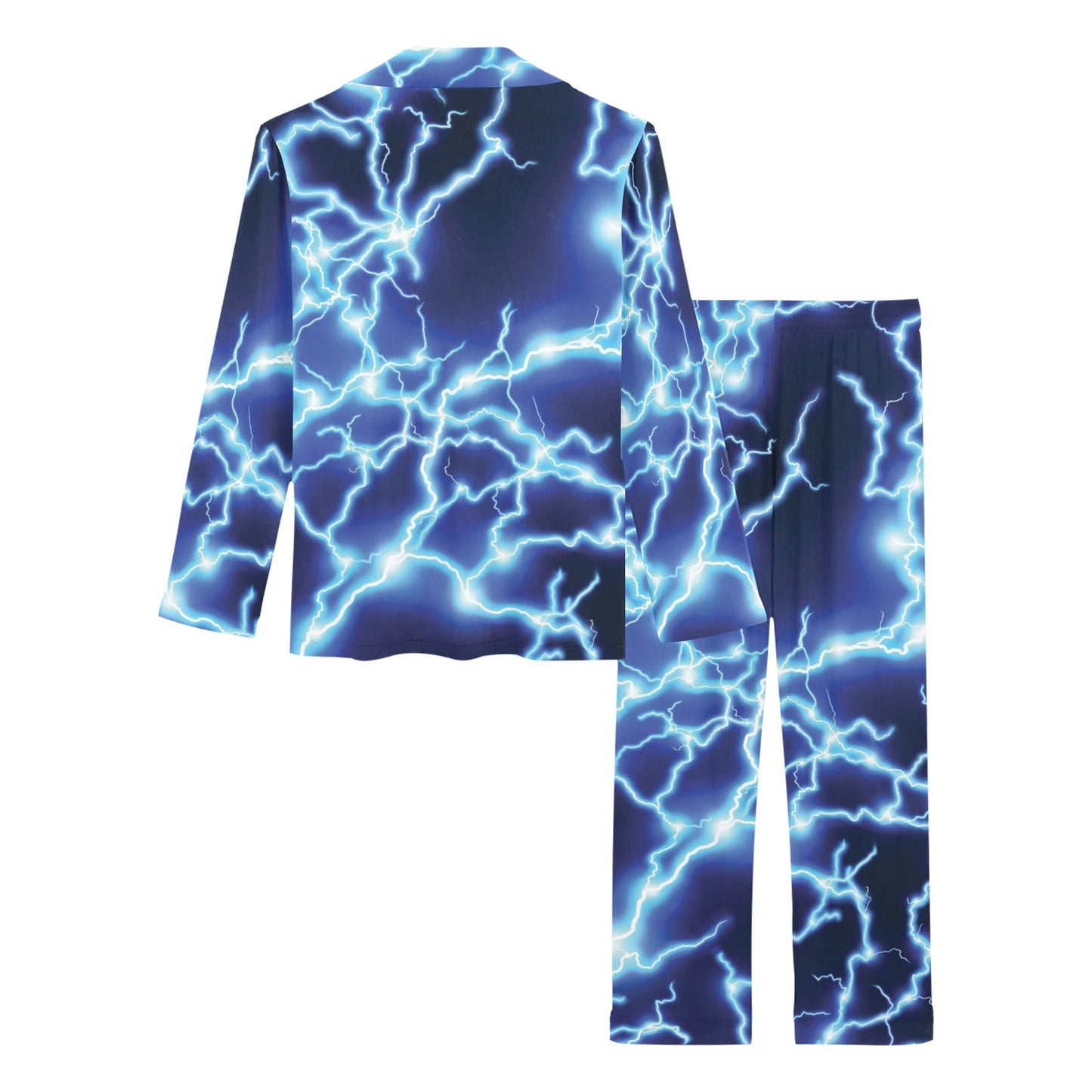 Lightning Thunder Pattern Print Design 04 Women's Long Pajama Set
