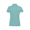 Chevron Teal Pattern Print Design 02 Women's Polo Shirt