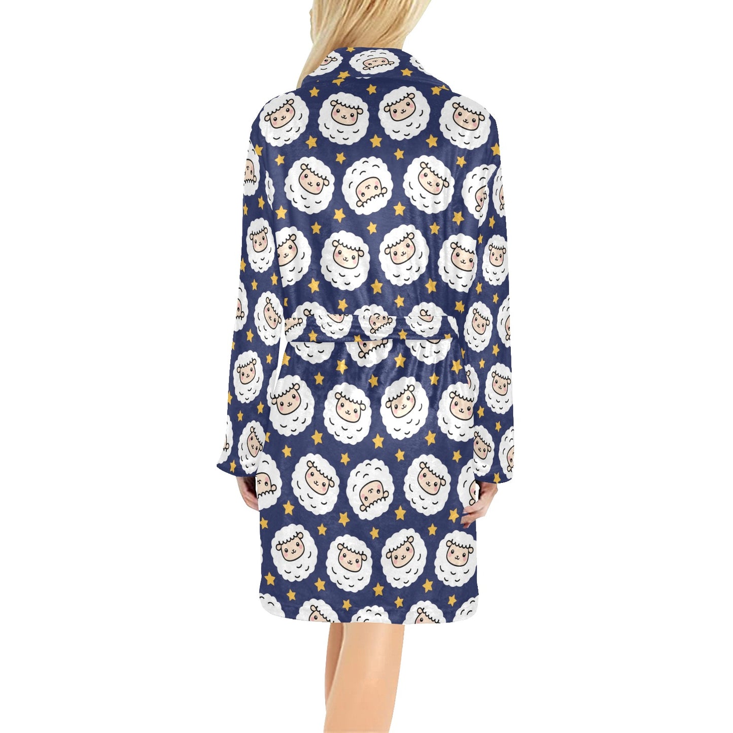 Sheep Print Design LKS402 Women's Fleece Robe