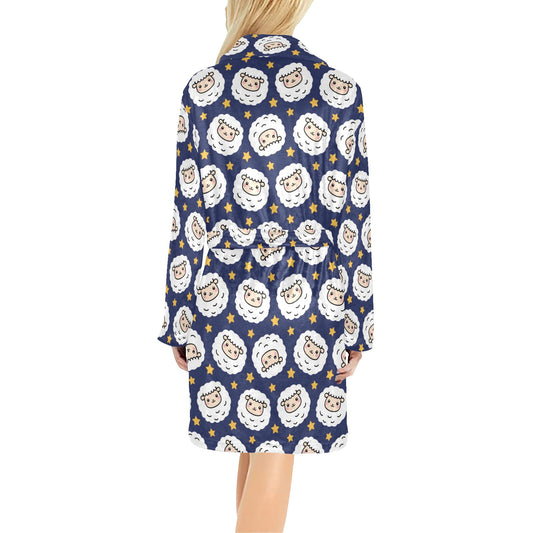 Sheep Print Design LKS402 Women's Fleece Robe