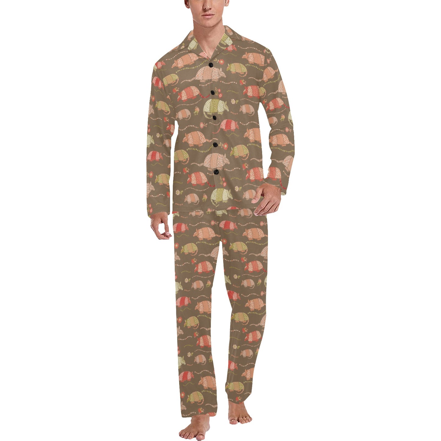 Armadillo Pattern Print Design 04 Men's Long Pajama Set