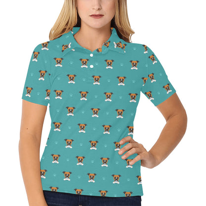 Boxers Pattern Print Design 03 Women's Polo Shirt