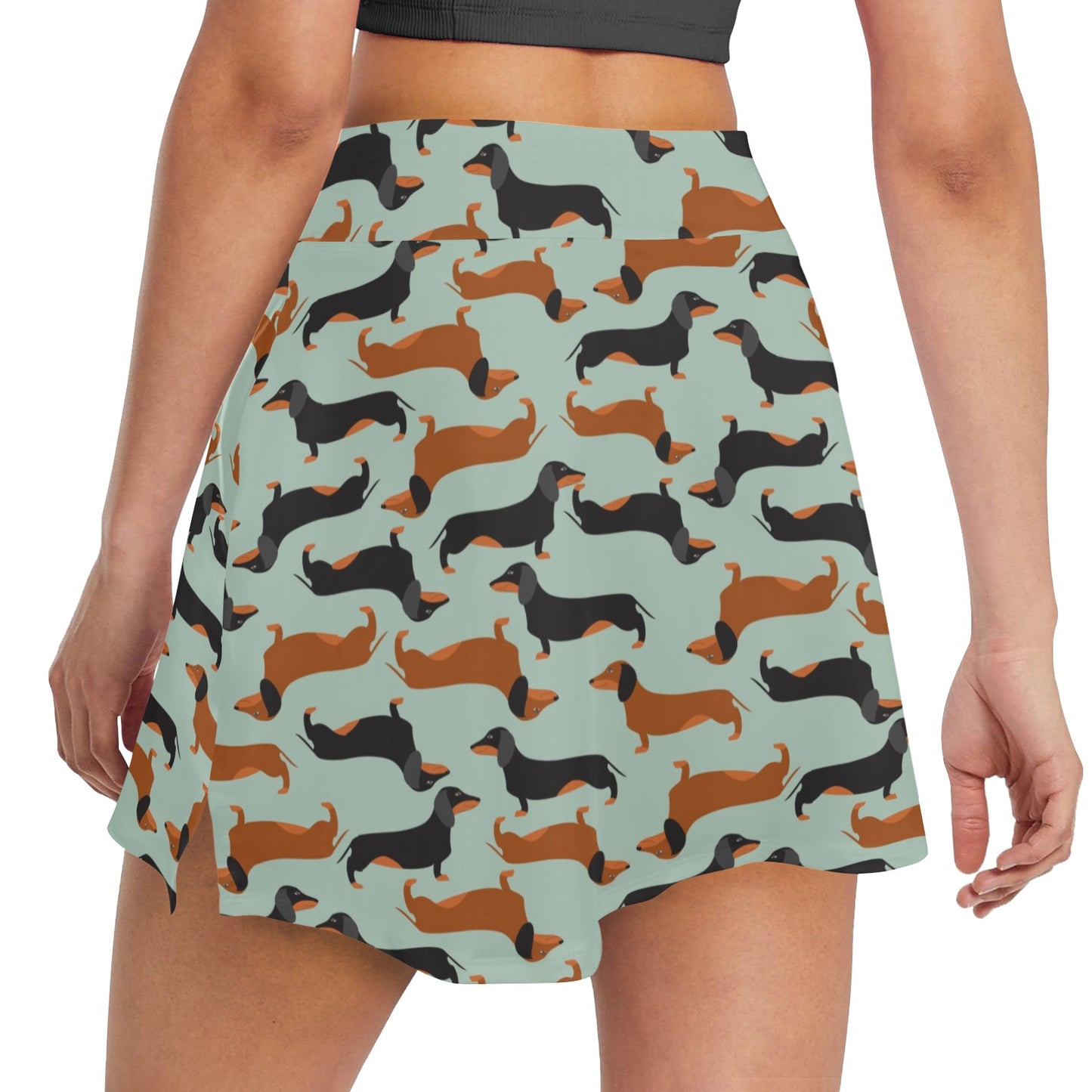 Dachshund Cute Print Pattern 17" Golf & Pickleball Skort with Pockets