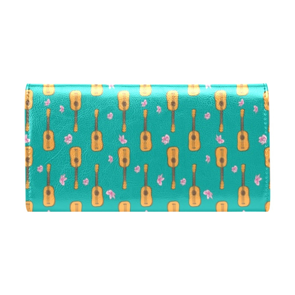 Ukulele Print Design LKS403 Women's Trifold Wallet
