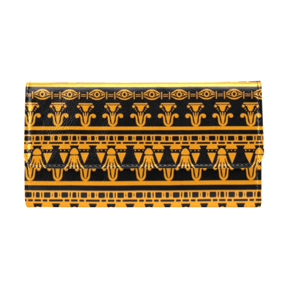 Eye of Horus Tribal Egypt Pattern Women's Trifold Wallet