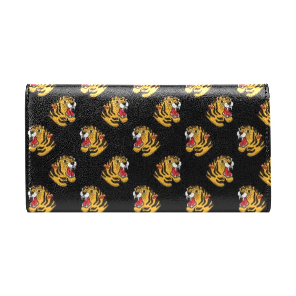 Tiger Head Print Design LKS306 Women's Trifold Wallet