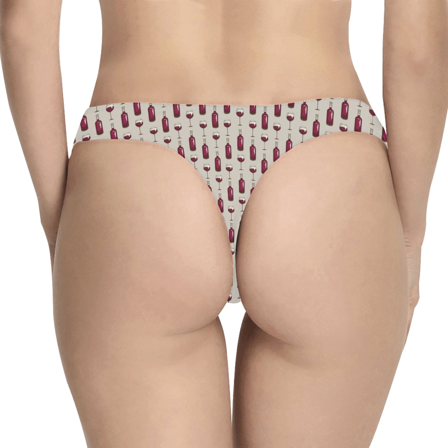 Wine Bottle Pattern Print Women's Thongs