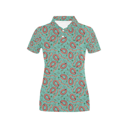 Sausage Print Design LKS303 Women's Polo Shirt