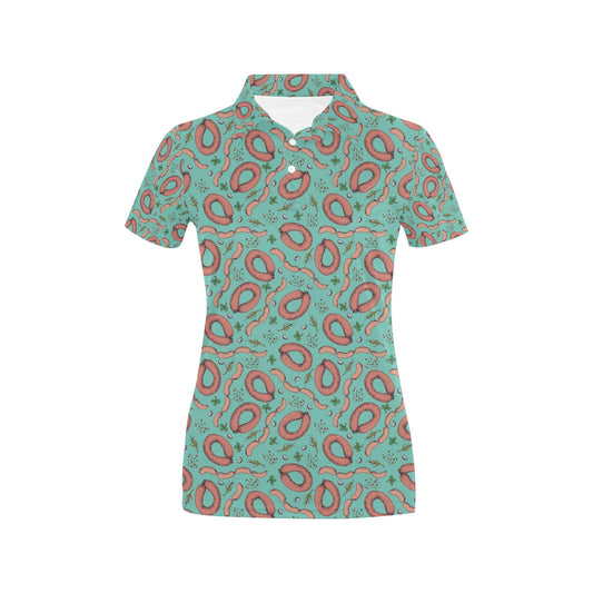 Sausage Print Design LKS303 Women's Polo Shirt