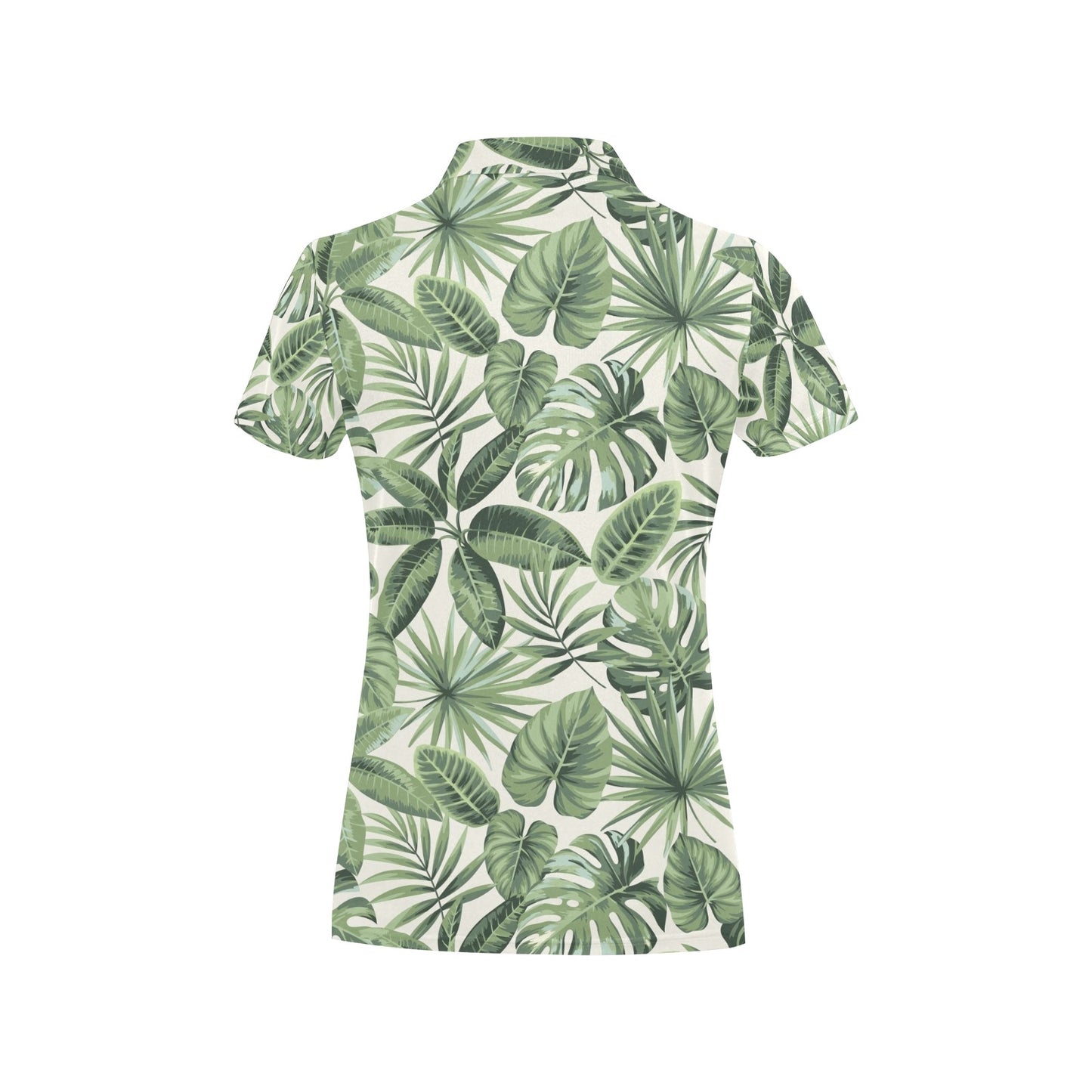 Palm Leaves Pattern Print Design PL014 Women's Polo Shirt