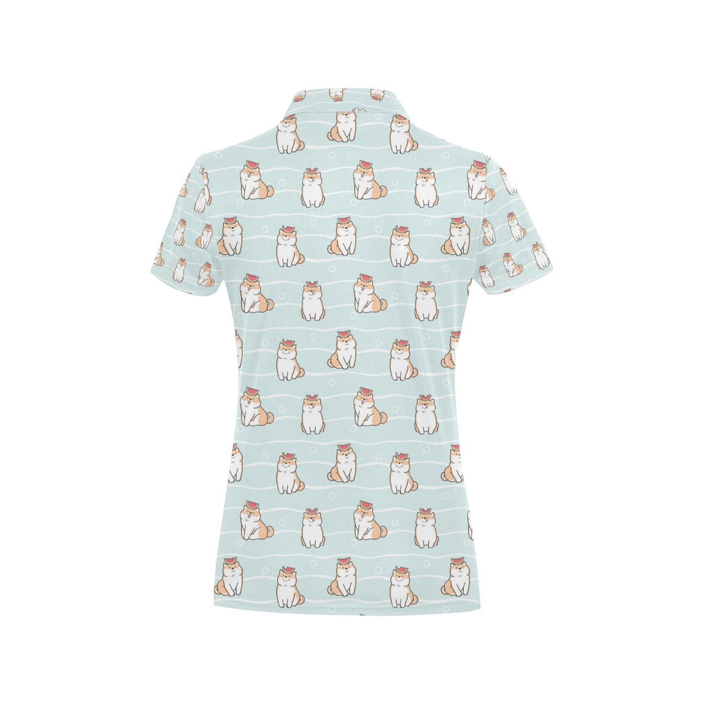 Shiba Inu Print Design LKS3011 Women's Polo Shirt