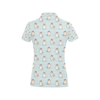 Shiba Inu Print Design LKS3011 Women's Polo Shirt