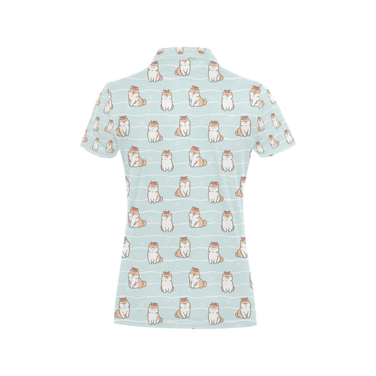 Shiba Inu Print Design LKS3011 Women's Polo Shirt