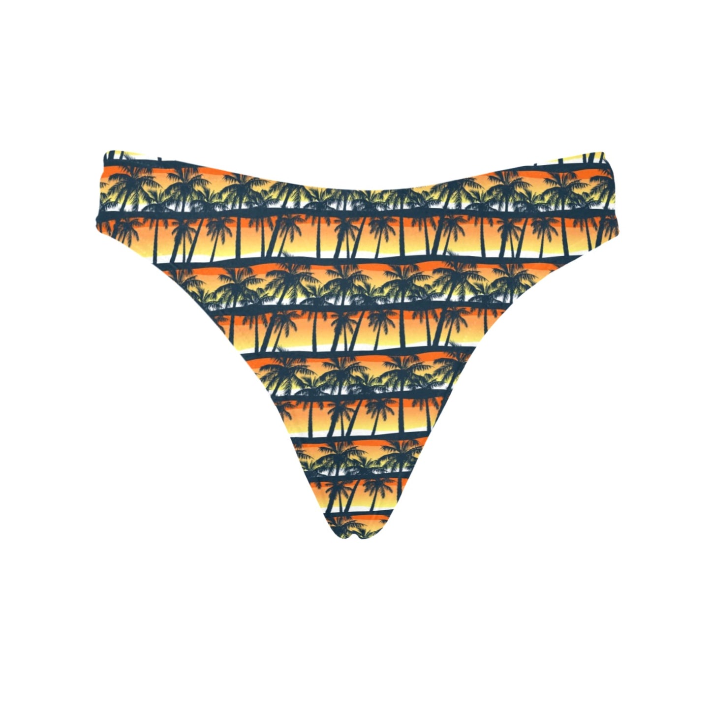 Palm Tree Sunset Design Print Women's Thongs