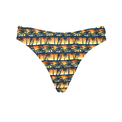 Palm Tree Sunset Design Print Women's Thongs