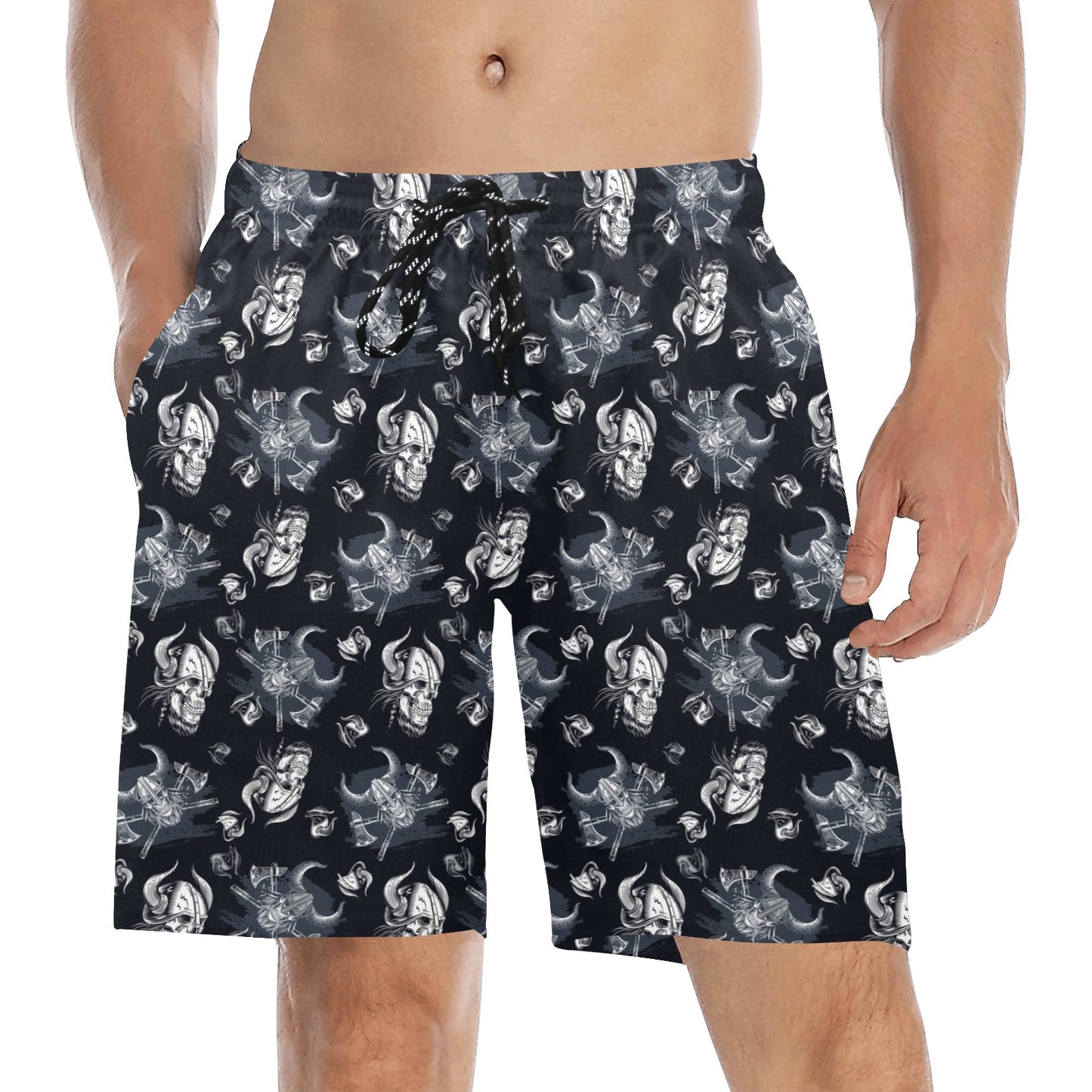Vikings Print Design LKS304 Men's Swim Trunks Beach Shorts
