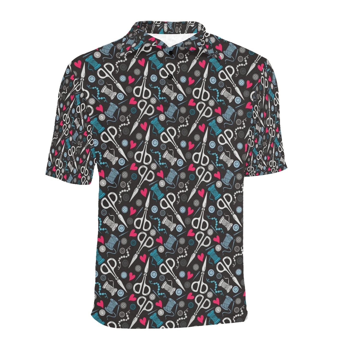 Sewing Equipment Print Design LKS305 Men Polo Shirt