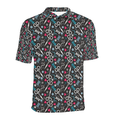 Sewing Equipment Print Design LKS305 Men Polo Shirt