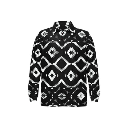 Native Pattern Print Design A04 Long Sleeve Polo Shirt For Men's
