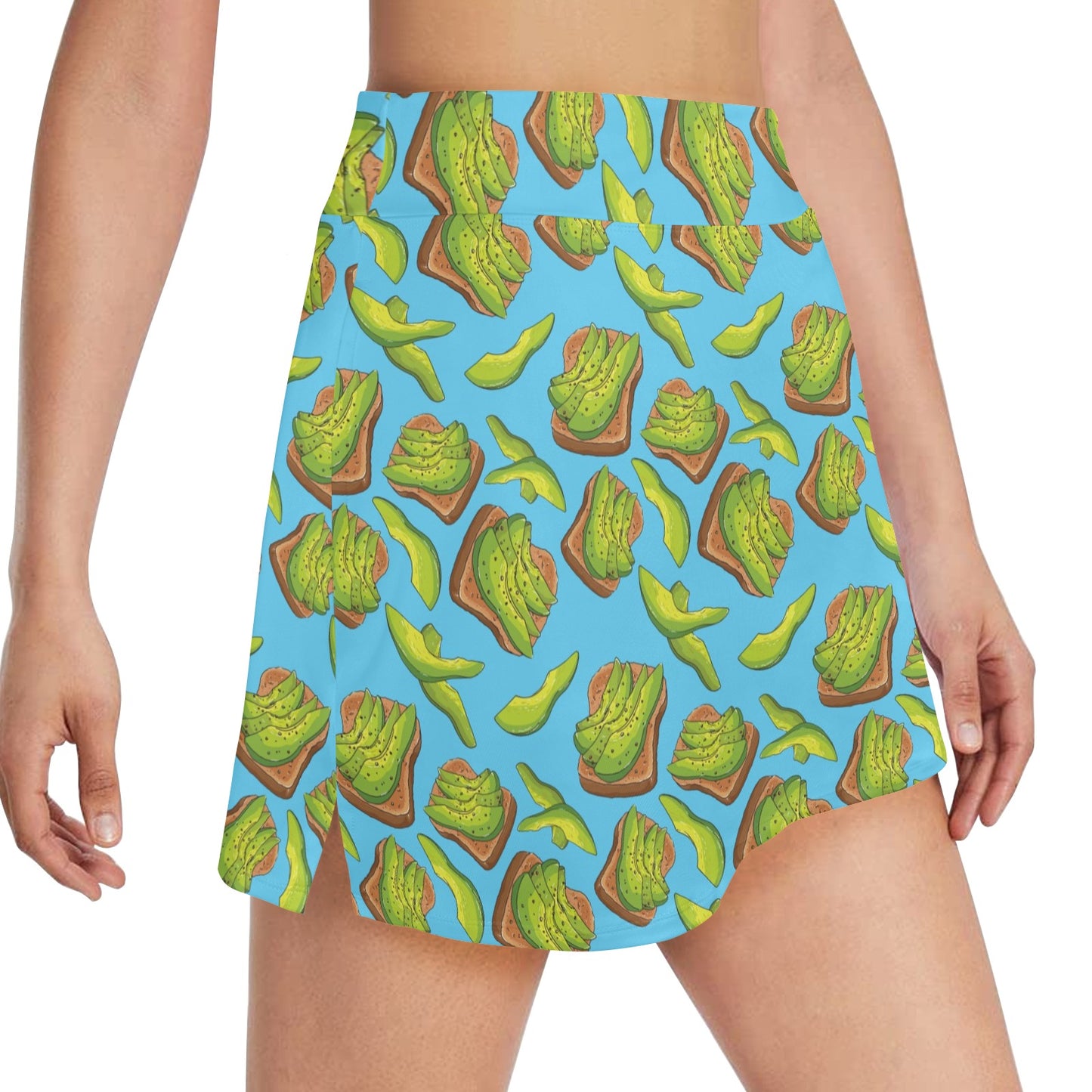 Sandwich Avocado Print Design LKS306 17" Golf & Pickleball Skort with Pockets