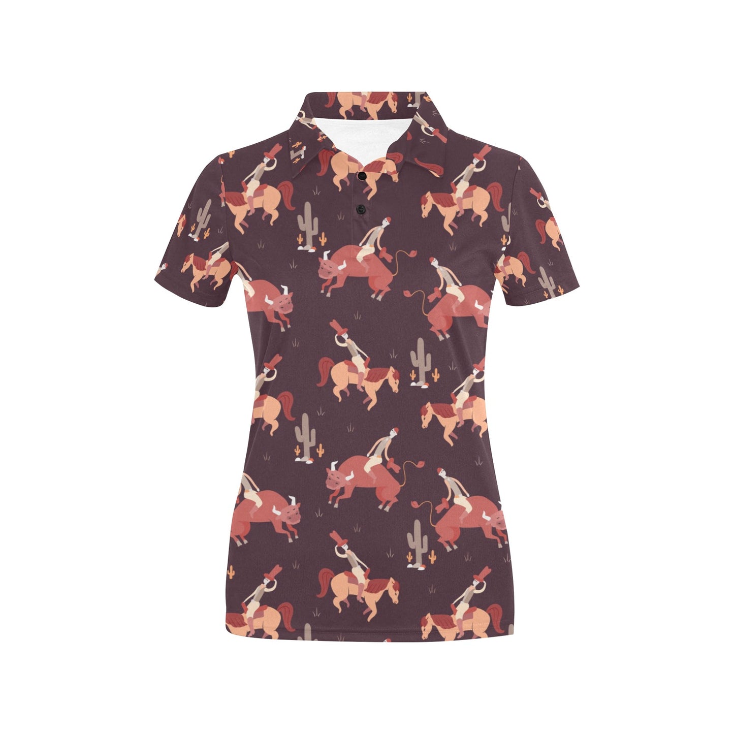Rodeo Pattern Print Design A01 Women's Polo Shirt
