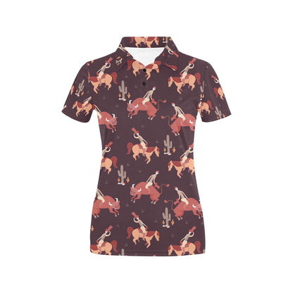 Rodeo Pattern Print Design A01 Women's Polo Shirt