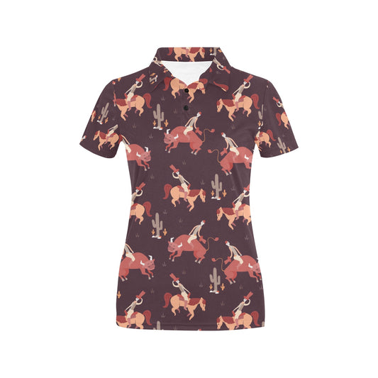 Rodeo Pattern Print Design A01 Women's Polo Shirt