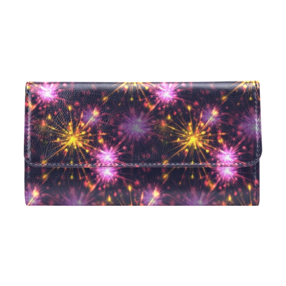 Firework Print Design LKS303 Women's Trifold Wallet