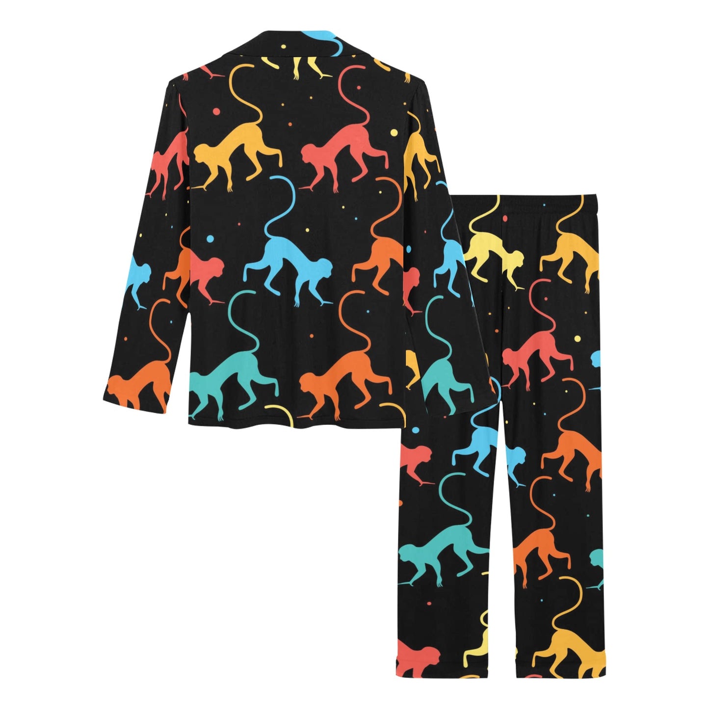 Monkey Pattern Print Design 01 Women's Long Pajama Set