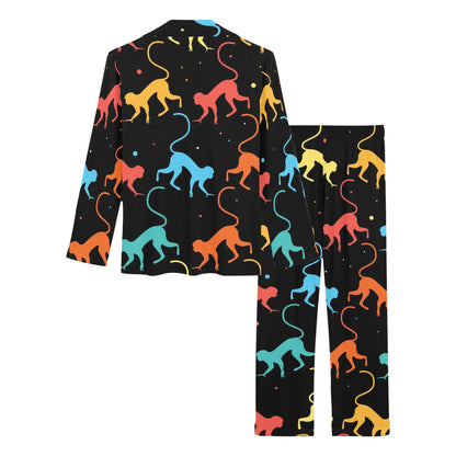Monkey Pattern Print Design 01 Women's Long Pajama Set