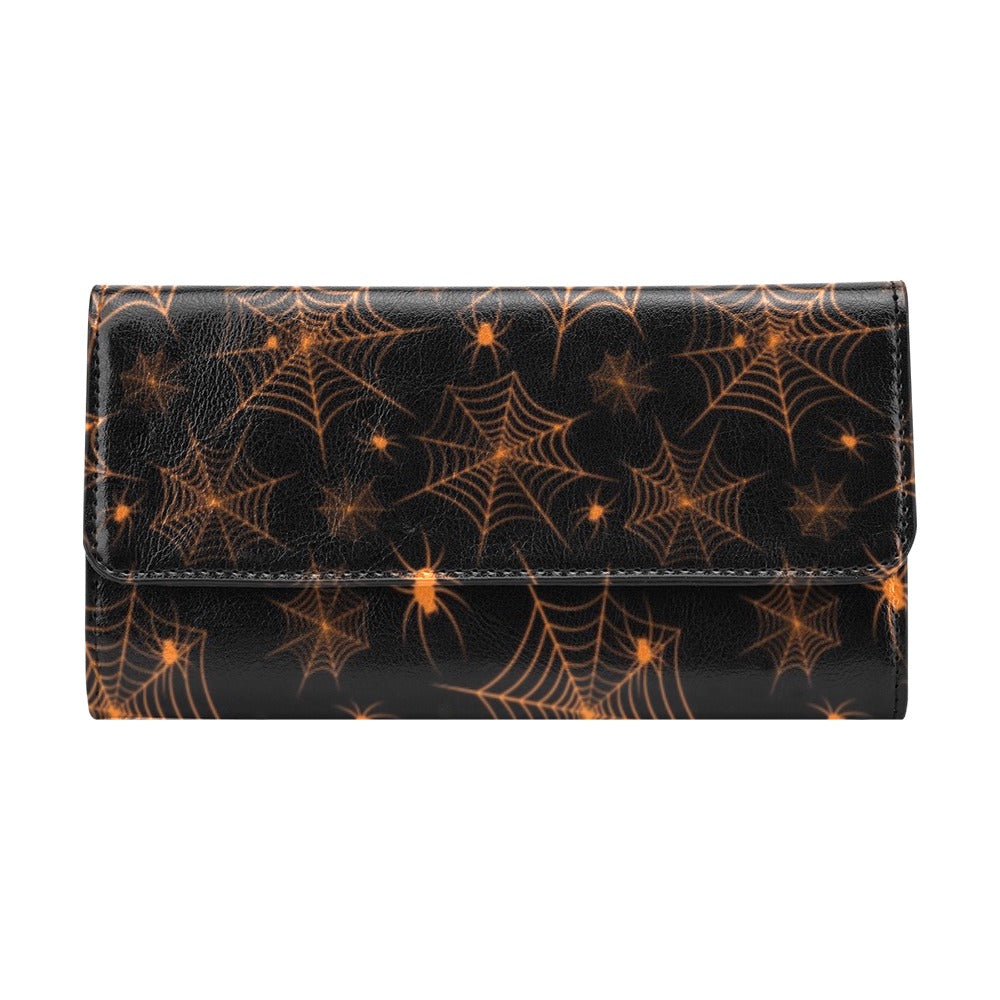 Spider Web Print Design LKS306 Women's Trifold Wallet