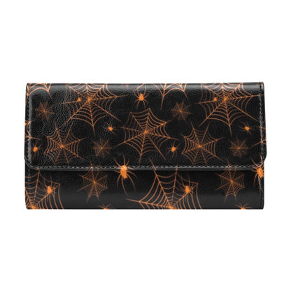 Spider Web Print Design LKS306 Women's Trifold Wallet