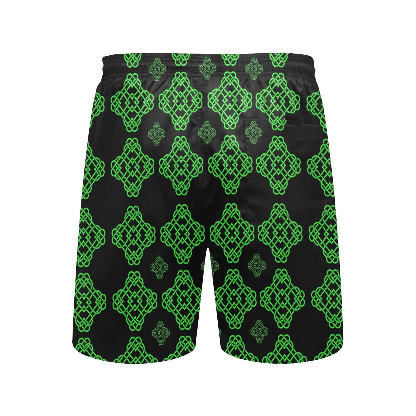 Celtic Knot Green Neon Design Men's Swim Trunks Beach Shorts