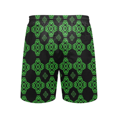 Celtic Knot Green Neon Design Men's Swim Trunks Beach Shorts