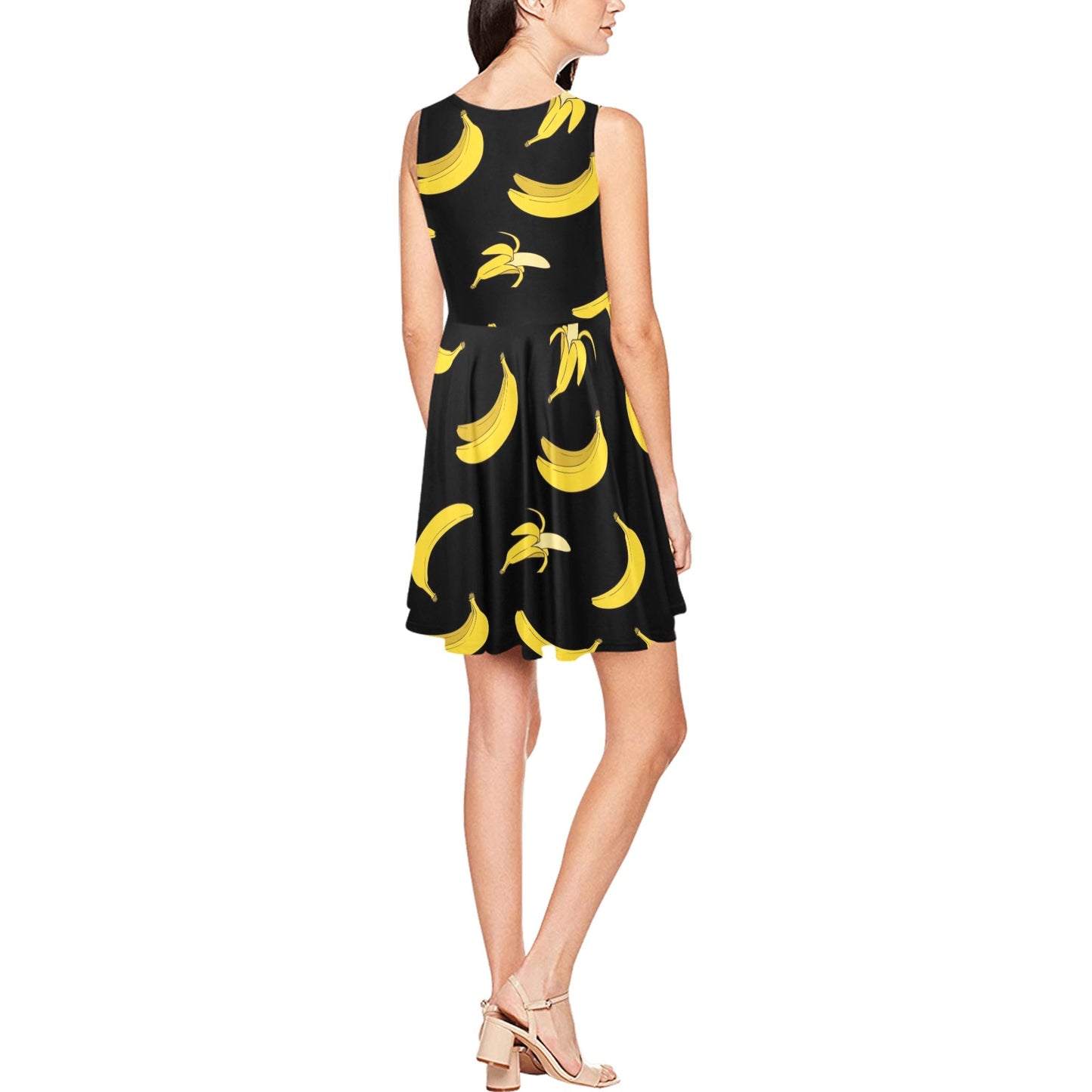 Banana Pattern Print Design BA05 Sleeveless Dress