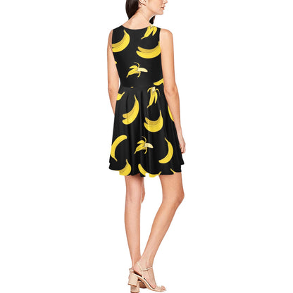 Banana Pattern Print Design BA05 Sleeveless Dress