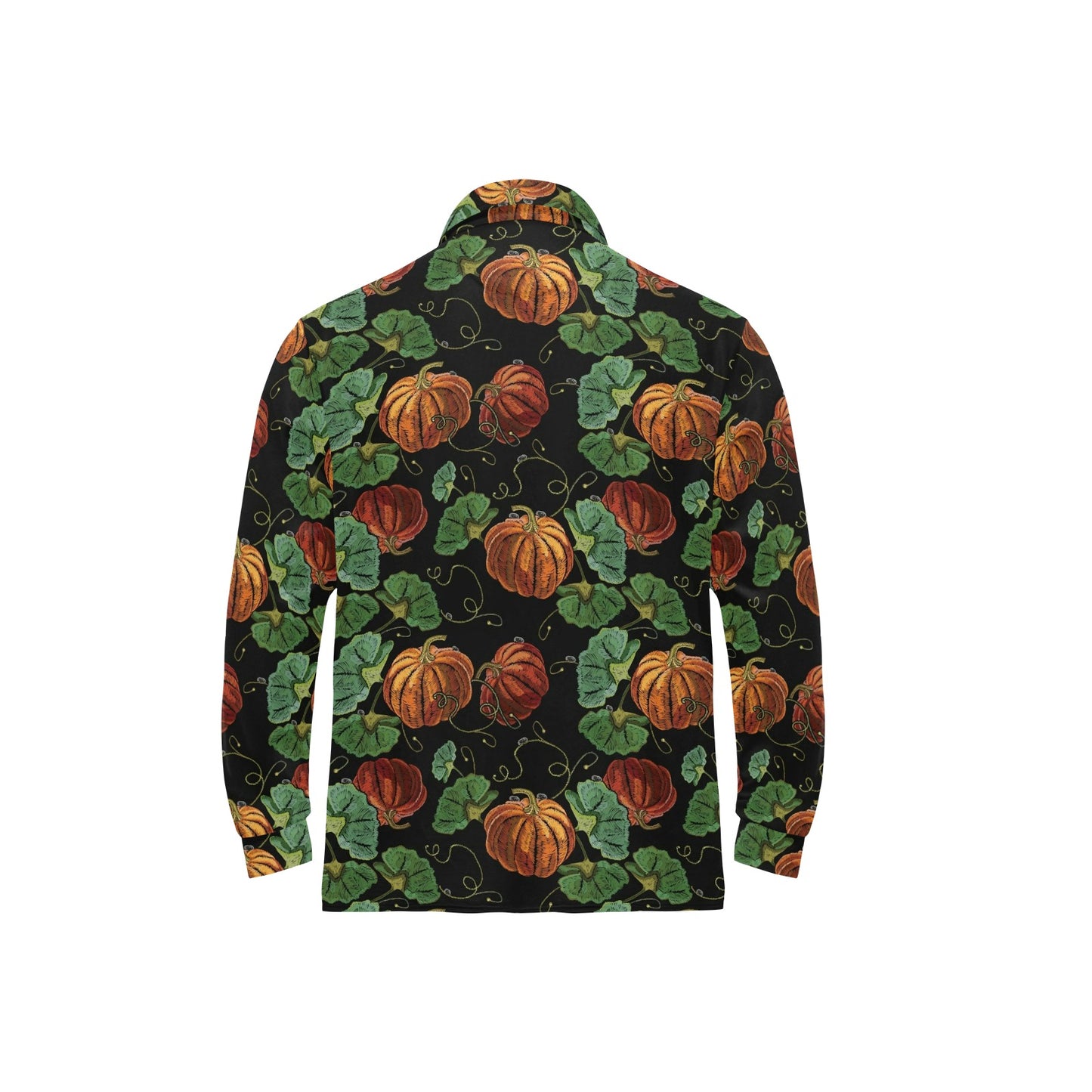 Pumpkin Pattern Print Design A02 Long Sleeve Polo Shirt For Men's
