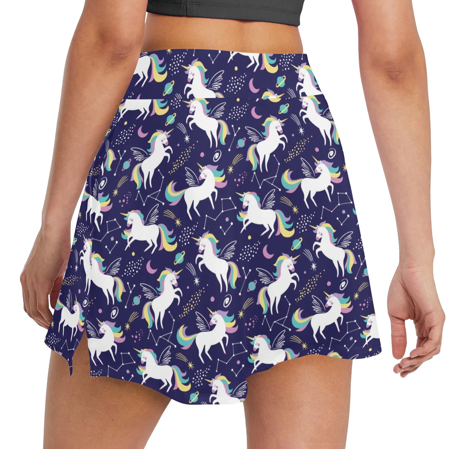 Unicorn Print Design LKS305 17" Golf & Pickleball Skort with Pockets
