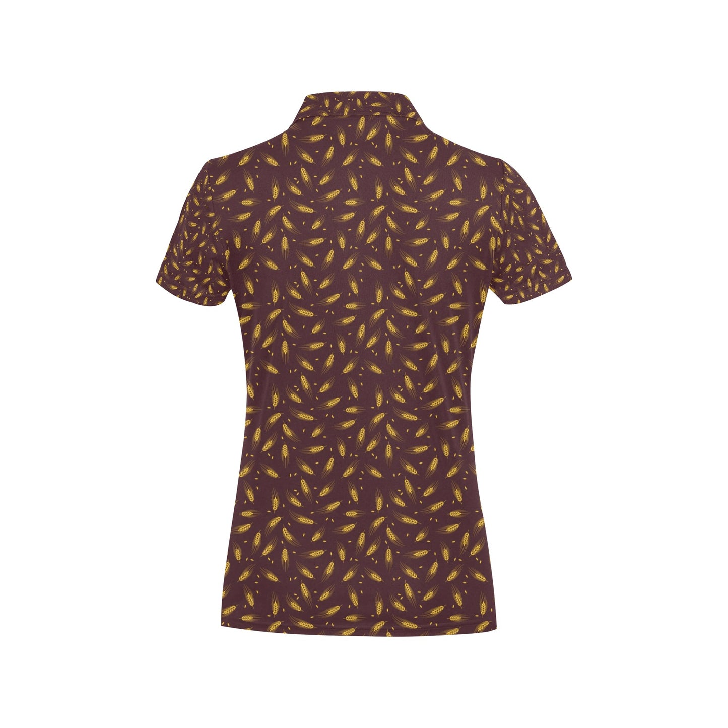 Agricultural Gold Wheat Print Pattern Women's Polo Shirt