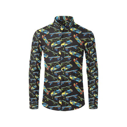 Skateboard Print Design LKS305 Men's Long Sleeve Dress Shirt