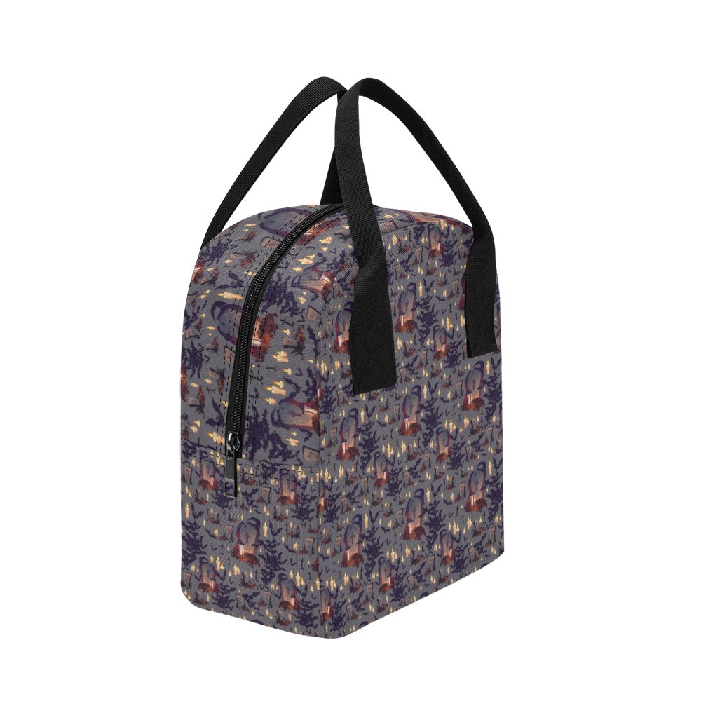 Creepy Graveyard Print Design LKS301 Insulated Lunch Bag