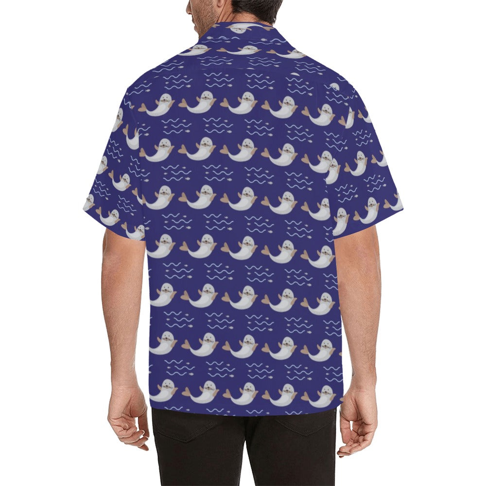 Sea Lion Print Design LKS404 Men's Men's Hawaiian Shirt