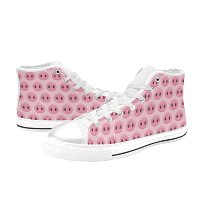 Pig Print Design LKS401 Men's High Top Canvas Shoes