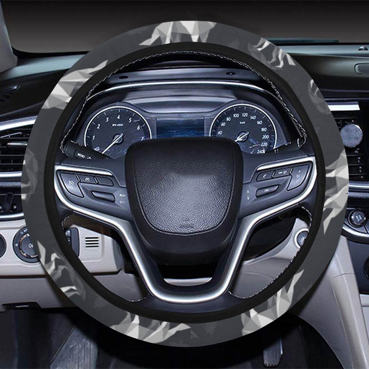 Wolf Print Design LKS303 Steering Wheel Cover with Elastic Edge