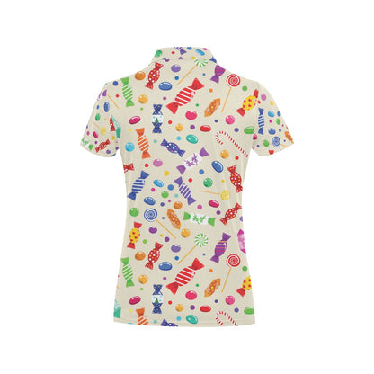 Candy Pattern Print Design 04 Women's Polo Shirt