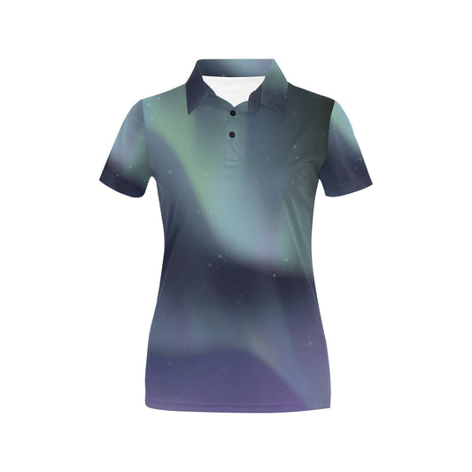 Aurora Borealis Pattern Print Design 01 Women's Polo Shirt