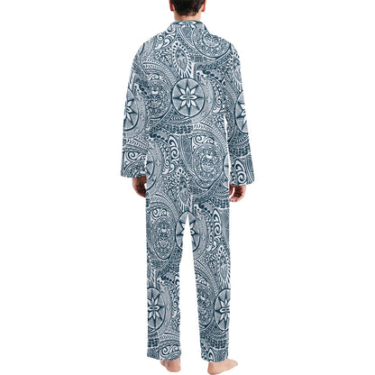 Polynesian Pattern Print Design A03 Men's Long Pajama Set