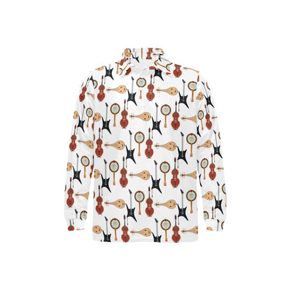 Banjo Print Design LKS403 Long Sleeve Polo Shirt For Men's