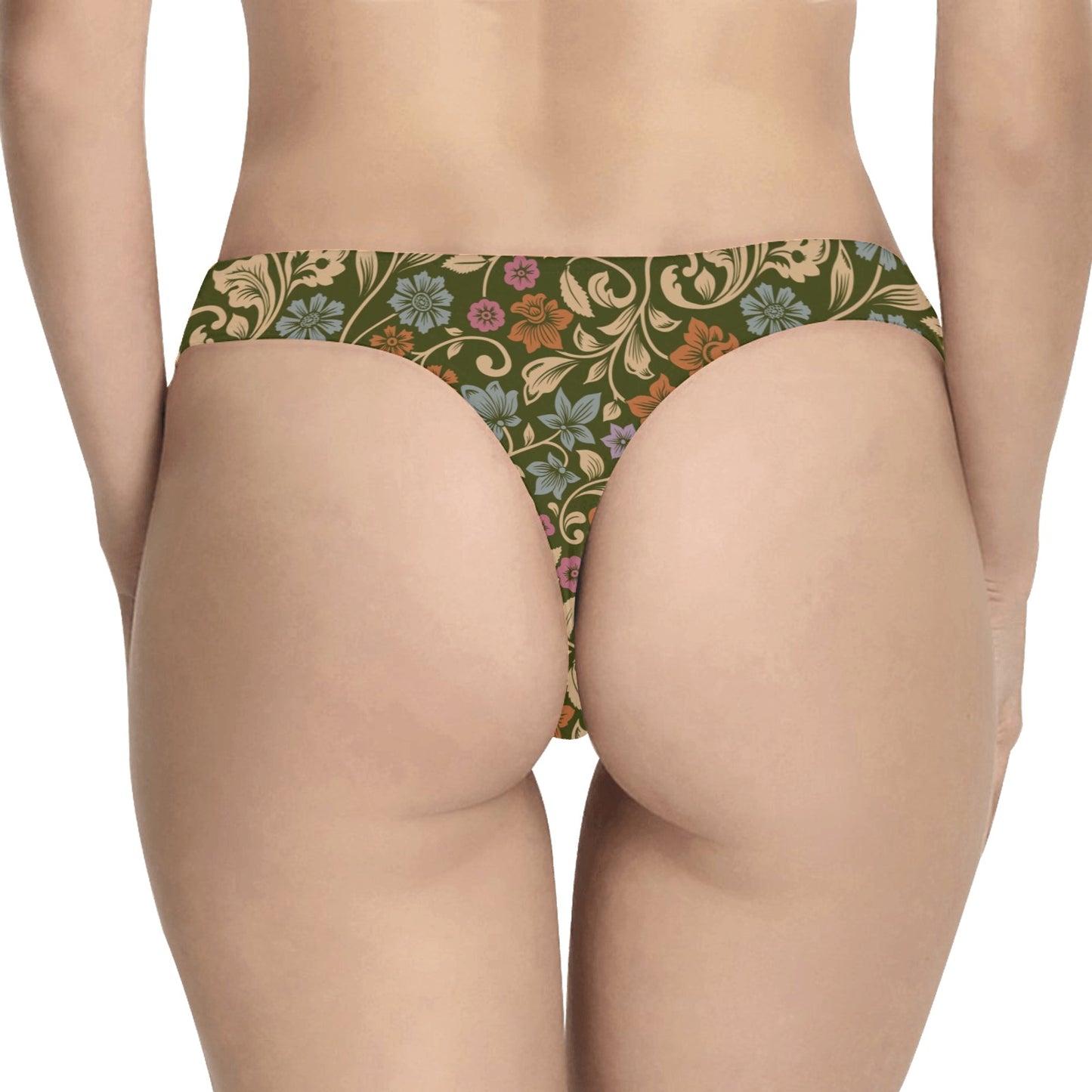Floral Vintage Print Pattern Women's Thongs